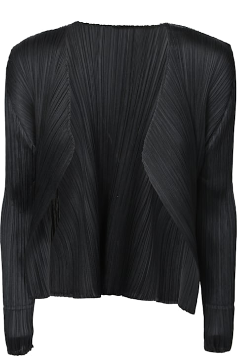 Issey Miyake for Women Issey Miyake Basic Pleats Black Cardigan