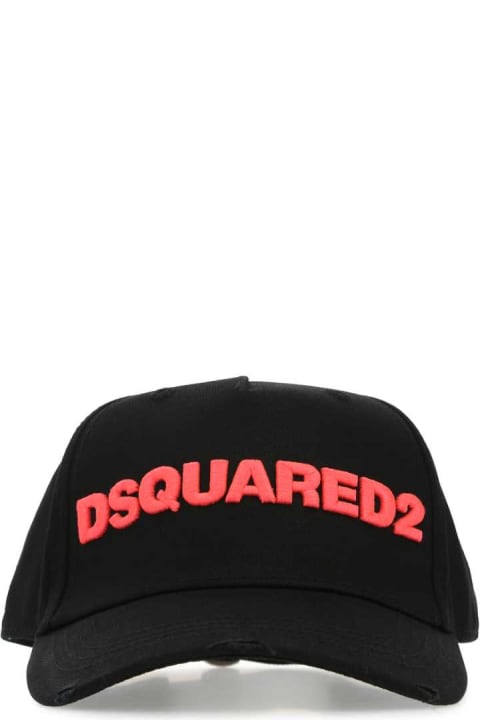 ウィメンズ Dsquared2の帽子 Dsquared2 Black Cotton Baseball Cap