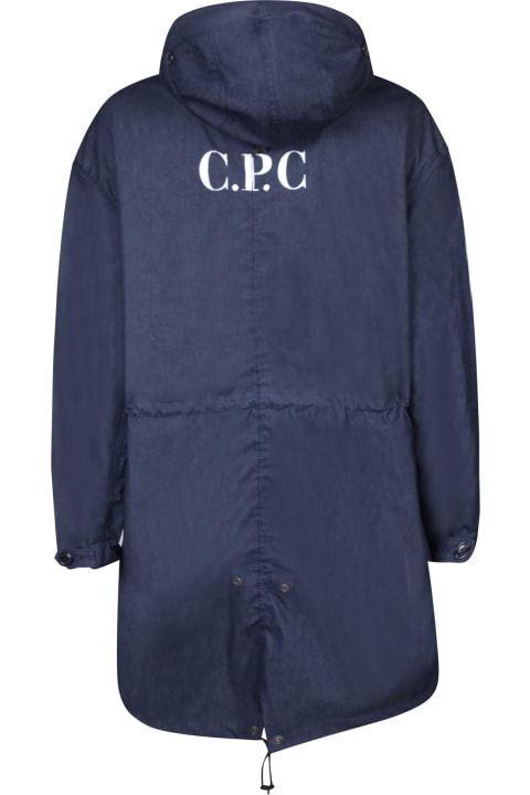 Coats & Jackets for Men Junya Watanabe Blue Nylon Coat Junya Watanabe