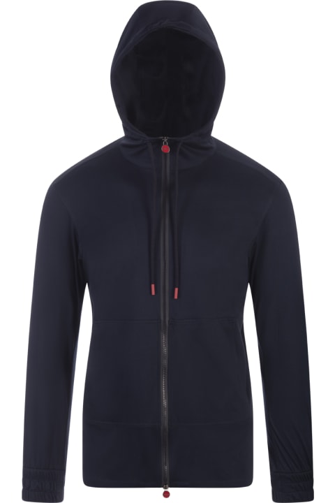 Kiton Sweaters for Men Kiton Umbi Hoodie With Zip In Blue