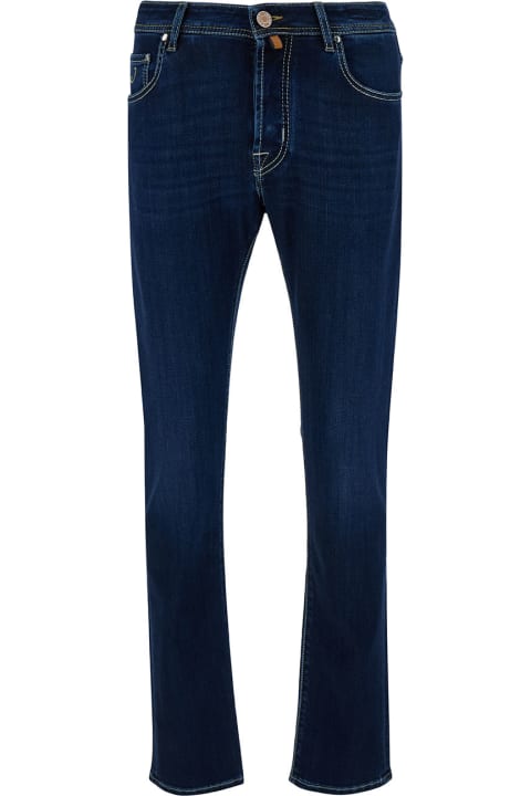 Jacob Cohen Jeans for Men Jacob Cohen Low Waist Blue Slim Jeans In Cotton Blend Man
