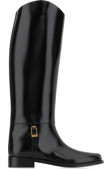 Saint Laurent Black Leather Julia Boots
