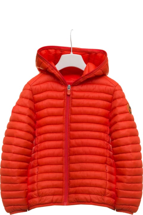 Save The Duck Kids Boy's Ecological  Red Quilted Nylon  Down Jacket