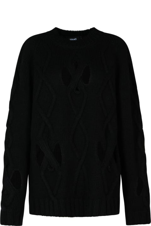 Versace Sale for Men Versace Black Wool Blend Sweater