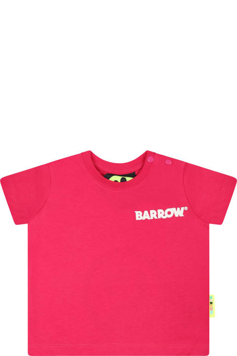 Topwear for Baby Girls Barrow Fuchsia T-shirt For Baby Girl With Smiley And Logo
