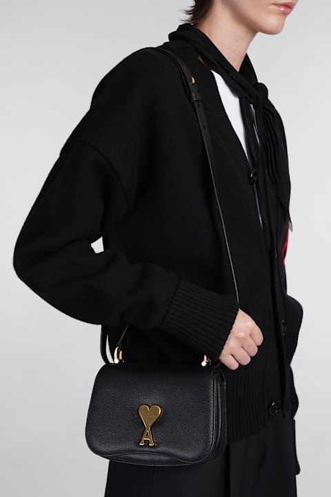 Ami Alexandre Mattiussi Totes for Women Ami Alexandre Mattiussi Shoulder Bag In Black Leather