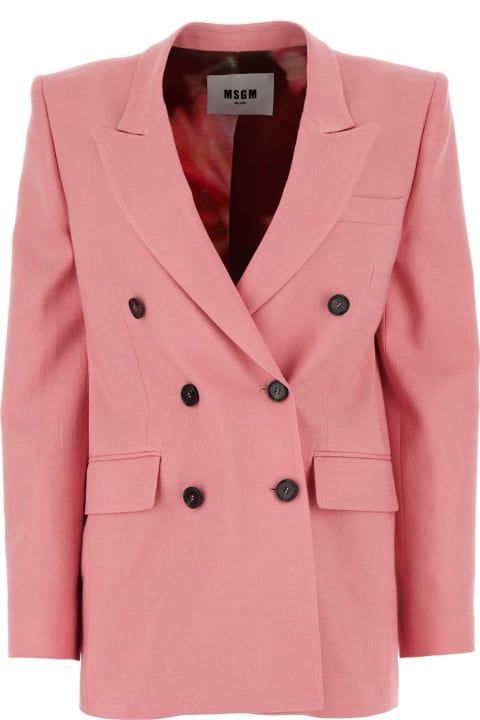 Fashion for Women MSGM Pink Stretch Viscose Blend Blazer