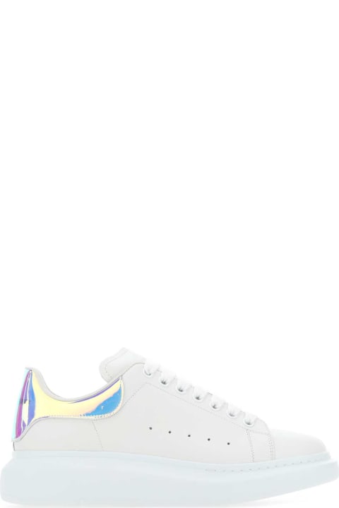 Sneakers Sale for Men Alexander McQueen White Leather Sneakers With Oleographic Pvc Heel