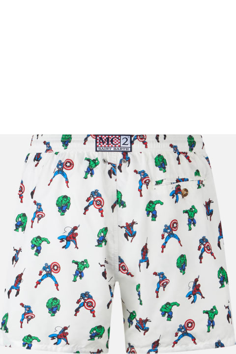 أدوات منزلية MC2 Saint Barth Man Lightweight Fabric Swim-shorts Lighting Micro Fantasy With Marvel Super Heroes Print | Marvel Special Edition