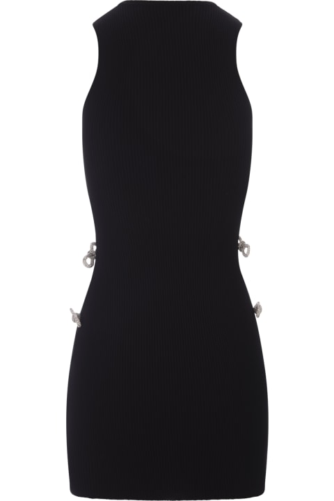 Fashion for Women Mach & Mach Black Stretch Mini Dress With Applications