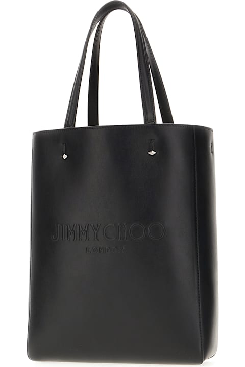 Jimmy Choo Totes for Women Jimmy Choo Black Leather Medium Lenny Handbag