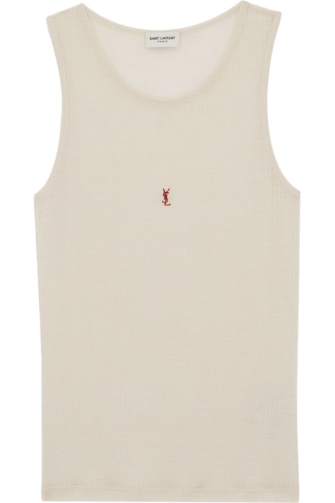 Saint Laurent Logo Cotton Blend Top