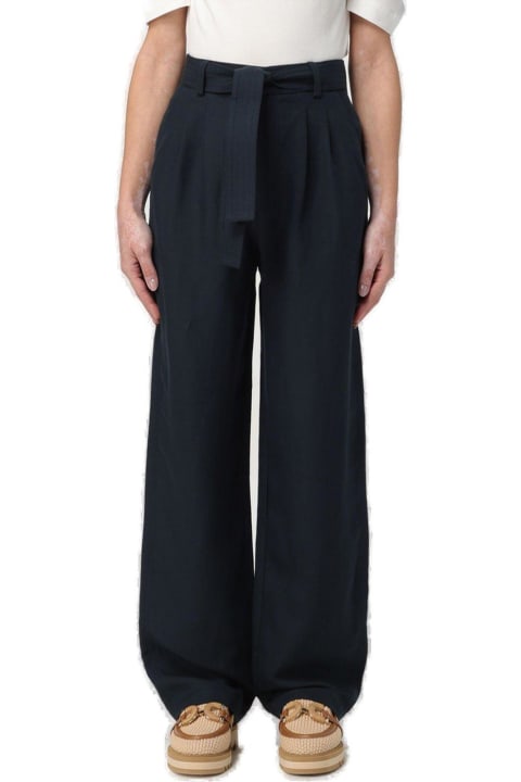 Fashion for Women Woolrich Belted Straight Leg Pleated Trousers Woolrich