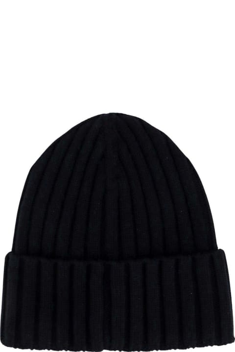 Moncler Hats for Women Moncler Logo Patch Ribbed Beanie