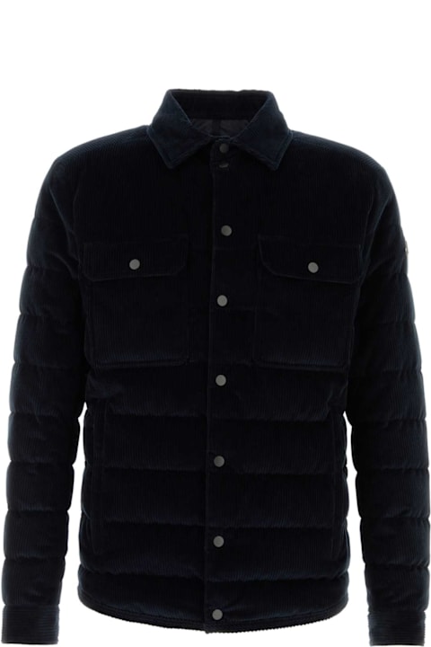 Clothing for Men Moncler Midnight Blue Corduroy Gasserhof Down Jacket