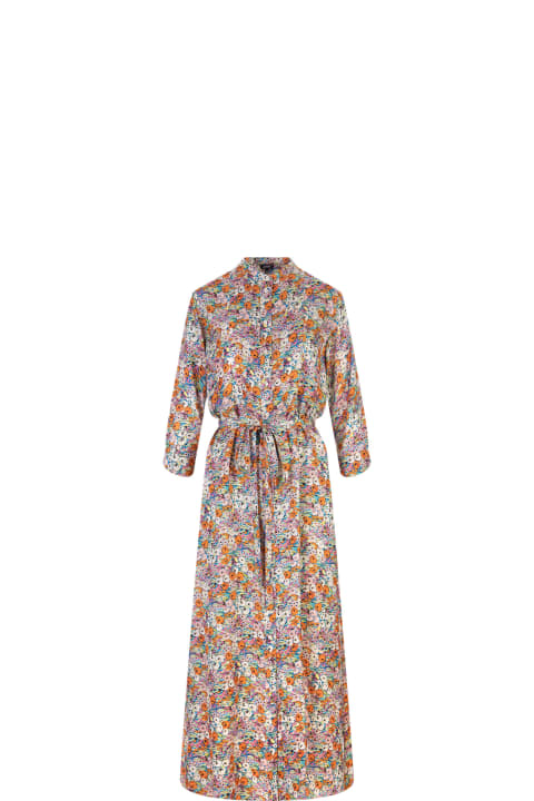 Fashion for Women Aspesi Long Shirt Dress With Pink And Orange Floral Pattern