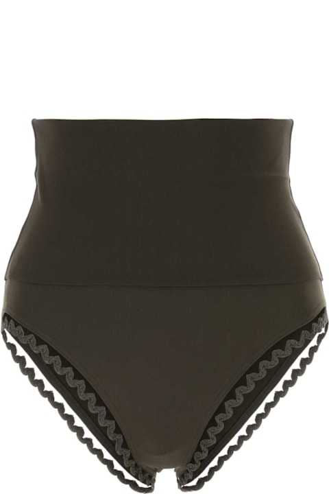 أدوات منزلية Eres Dark Brown Stretch Nylon Bikini Bottom