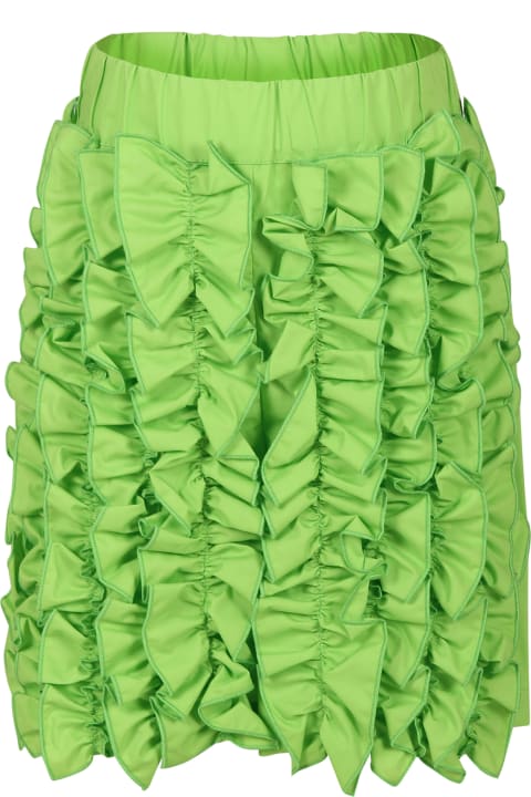 キッズ新着アイテム MSGM Green Shorts For Girl With Logo