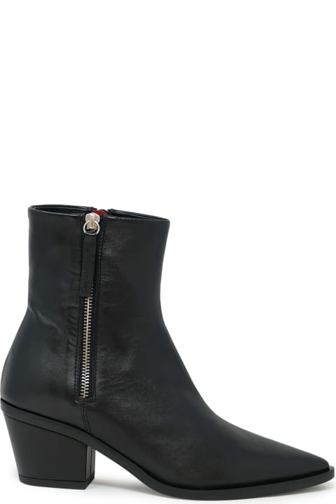 Halmanera Black Leather Baron Ankle Boots