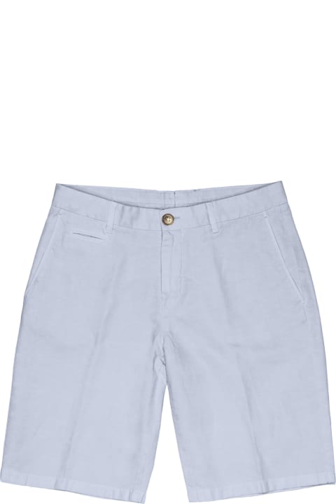 Light Blue Bermuda Shorts In Cotton
