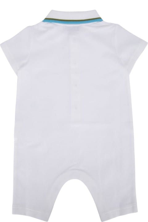 Burberry Bottoms for Baby Boys Burberry Equestrian Knight Polo Collar Rompers