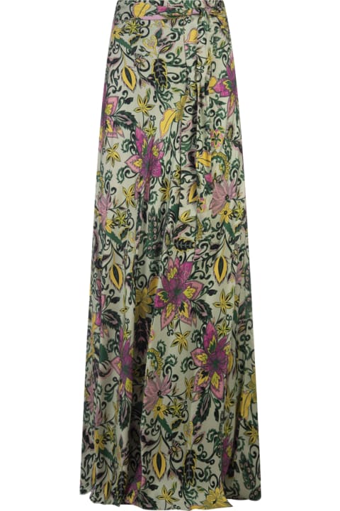 Diane Von Furstenberg Clothing for Women Diane Von Furstenberg Krisa Reversible Skirt In Garden Paisley Mint Green And Pink