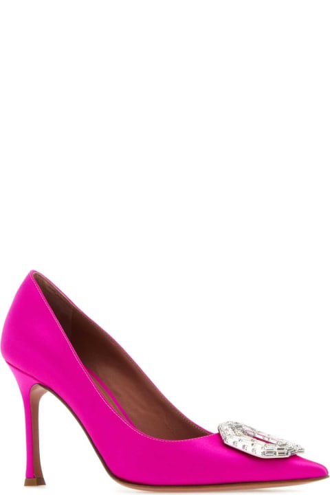 Amina Muaddi for Women Amina Muaddi Fuchsia Satin Camelia Pumps