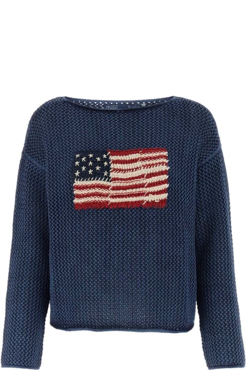 Clothing for Women Polo Ralph Lauren Blue Cotton Sweater