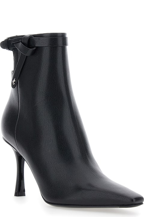 Homeware Jimmy Choo 'camie' Black Ankle Boots With Knot Detail In Leather Woman