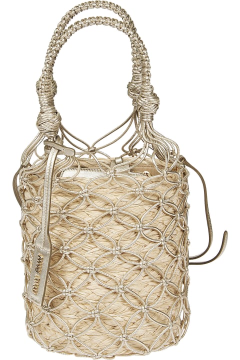 Miu Miu Sale for Women Miu Miu Woven Bucket Bag