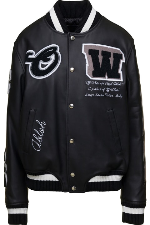 Coats & Jackets for Women Off-White Moon Leather Varsity Jkt