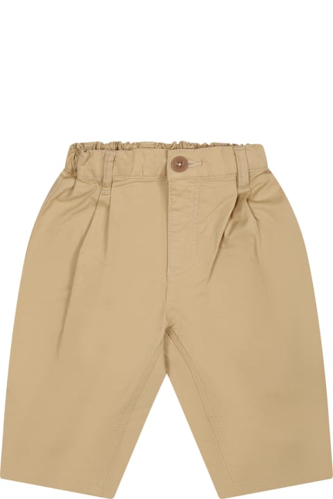Bottoms for Baby Boys Petit Bateau Beige Trousers For Baby Boy