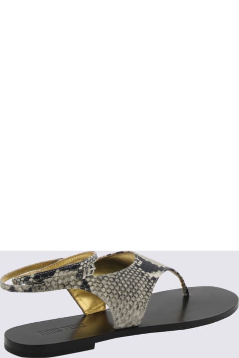 Sandals for Women Paris Texas Grey Leather Amalfi Sandals