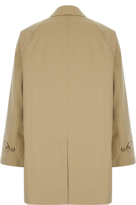Burberry for Men Burberry Beige Single-breasted Trench Coat With Concealed Closure In Gabardine Man