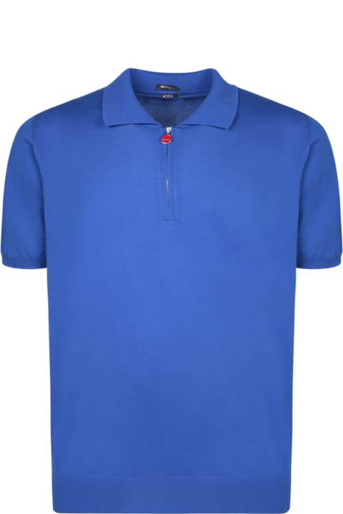 Kiton for Men Kiton Kiton Iconic Electric Blue Cotton Polo Shirt