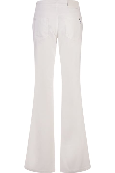 Ermanno Scervino for Women Ermanno Scervino White Bootcut Jeans With Sangallo Lace Cut-outs