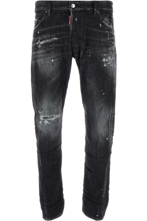 Fashion for Men Dsquared2 Black Stretch Denim Sexy Twist Jeans