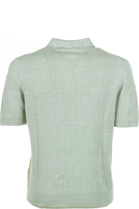 Tagliatore Topwear for Men Tagliatore Light Green Short-sleeved Polo Shirt