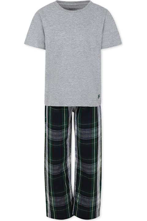 Ralph Lauren Jumpsuits for Boys Ralph Lauren Grey Pyjamas For Boy With Horse