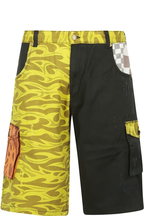 ERL Pants for Men ERL Unisex Printed Cargo Shorts Woven