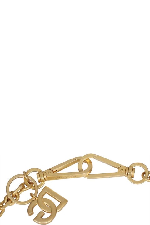 Dolce & Gabbana Bracelets for Men Dolce & Gabbana Logo Detail Brass Cuff Bracelet