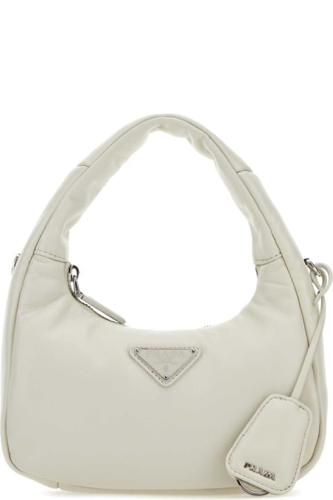 Prada for Women Prada Chalk Nappa Leather Mini Prada Soft Handbag