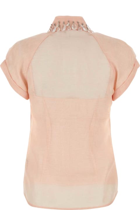 Zimmermann Topwear for Women Zimmermann Pink Linen Blend Matchmaker Shirt