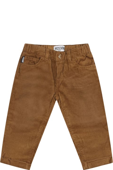 Moschino Bottoms for Baby Boys Moschino Brown Trousers For Baby Boy With Teddy Bear