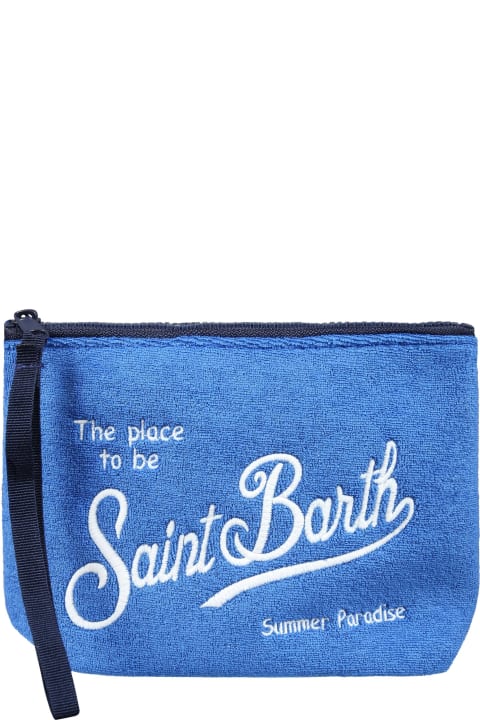 Fashion for Boys MC2 Saint Barth Light Blue Cluch Bag For Kids With Logo
