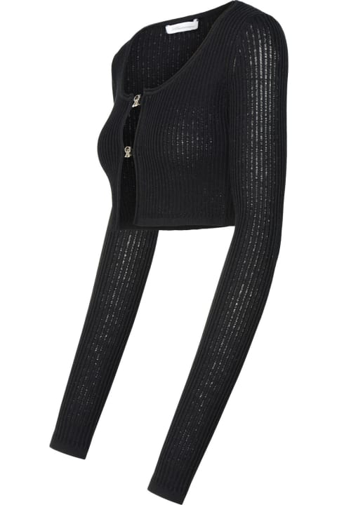 Blumarine Sweaters for Women Blumarine Black Viscose Blend Crop Sweater