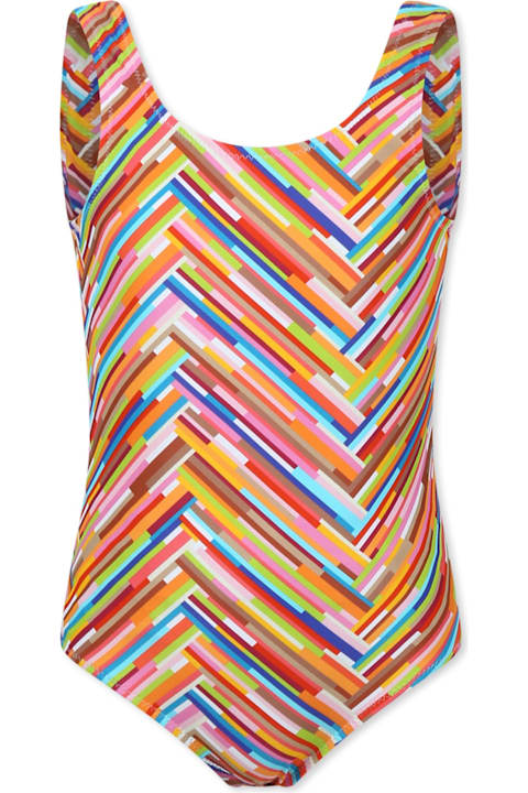 Missoni Kids Missoni Kids Multicolor Swimsuit For Girl With Motif Chevron