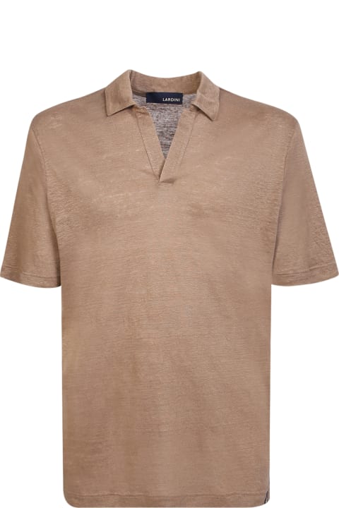 Lardini for Men Lardini Linen Polo Light Brown Shirt
