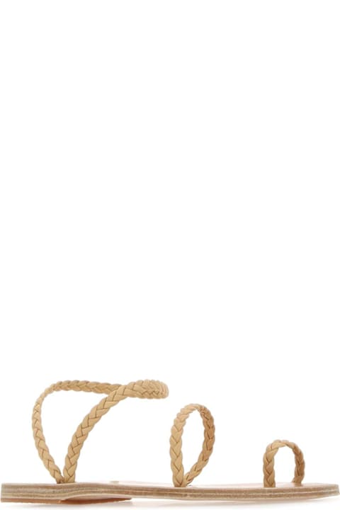 Ancient Greek Sandals Beige Nappa Leather Eleftheria Thong Sandals