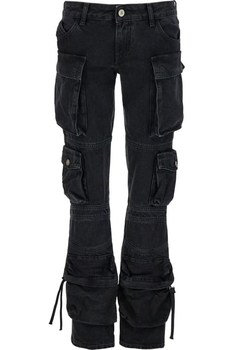 Jeans for Women The Attico 'essie' Black Fitted Jeans With Cargo Pockets In Denim Woman